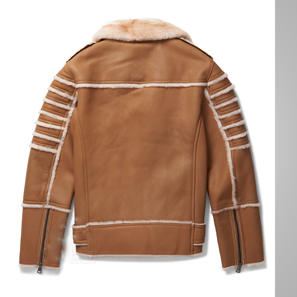 Men’s "Sky-Commander" B3 Aviator | Heritage Brown Real Sheepskin | Premium Shearling Bomber Flying Jacket | Full Grain Apparel