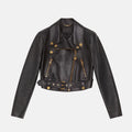 Women’s Black Sheepskin Leather Biker Jacket | Signature Soft-Grain Moto | Full Grain Apparel