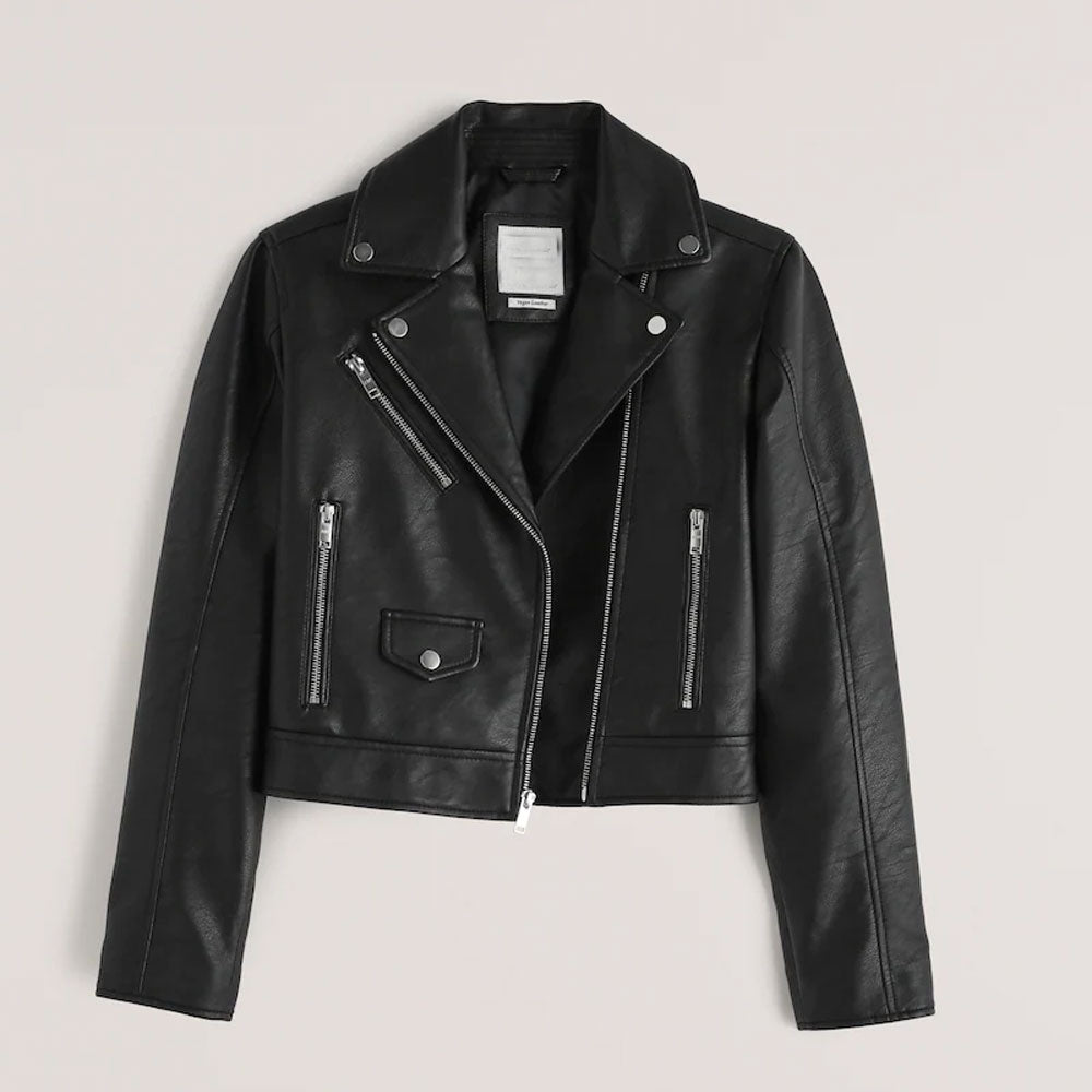 Women’s Black Cowhide Biker Leather Jacket | Heavy-Duty Classic Moto | Full Grain Apparel