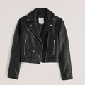 Women’s Black Cowhide Biker Leather Jacket | Heavy-Duty Classic Moto | Full Grain Apparel