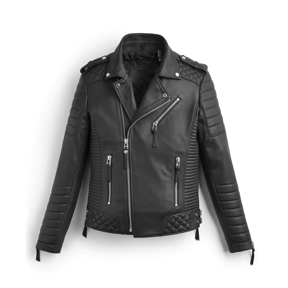 Men’s Black Quilted Biker Leather Jacket | The Urban Gladiator | Full Grain Apparel