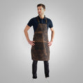 Men’s "Artisanal Heritage" Studio Apron | New Brown Handmade Sheepskin | Genuine Full-Grain Protective Leather | Full Grain Apparel