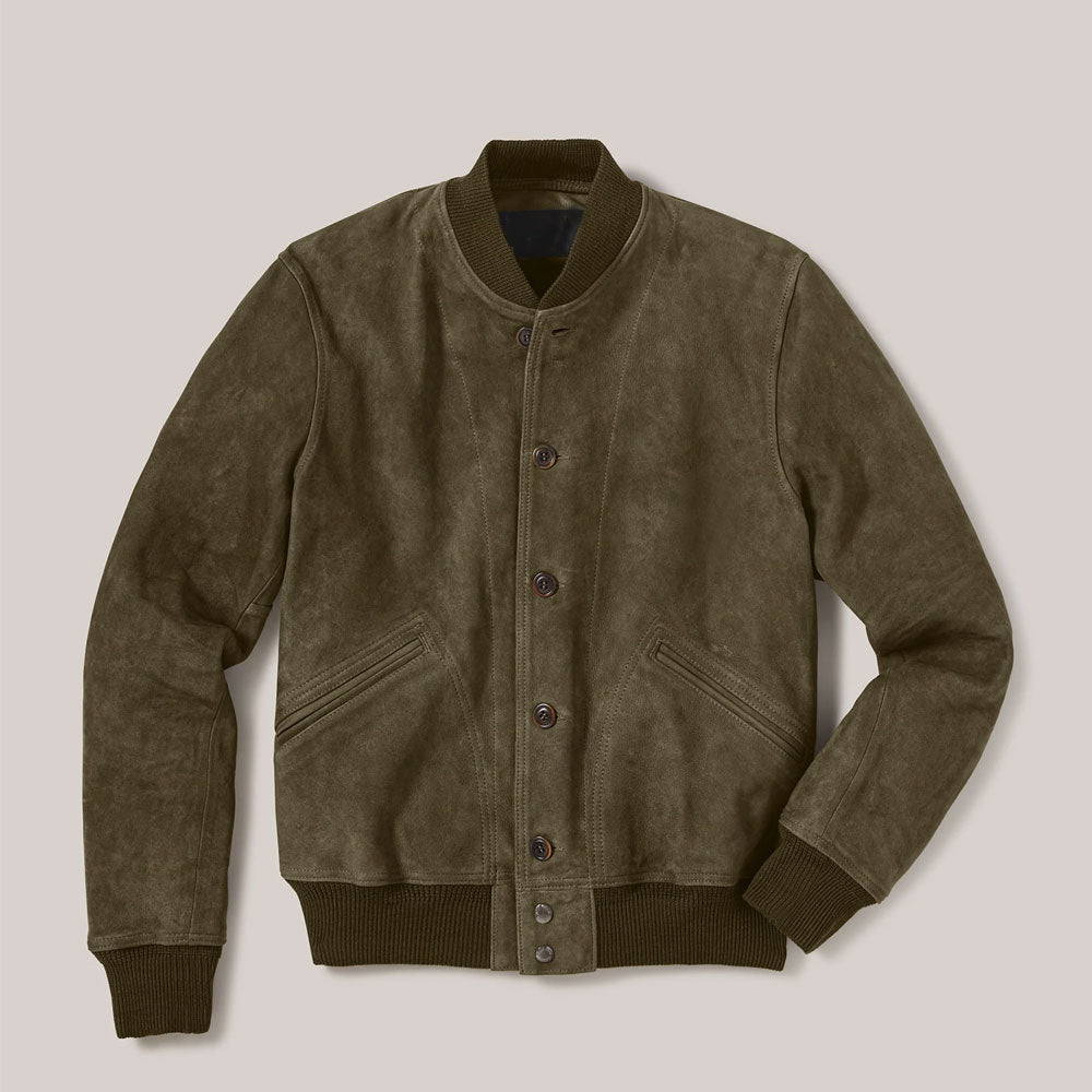 Men’s A1 Sheepskin Suede Leather Bomber Jacket - Heritage Flight Edition | Full Grain Apparel