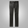 Men’s "Hybrid-Moto" Jeans | Premium Black Sheepskin | Genuine Leather 5-Pocket Biker Trousers | Full Grain Apparel