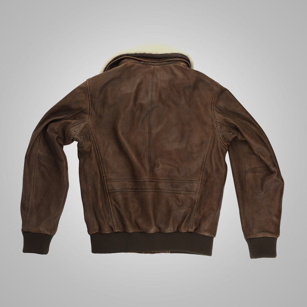 Men’s "High-Altitude" Aviator | Premium Brown Waxed Sheepskin | Industrial Shearling Flight Jacket | Full Grain Apparel