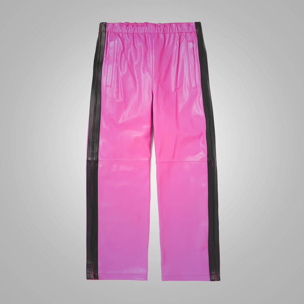 Men’s "Electric Rose" Moto Pants | Premium Pink Sheepskin | Genuine Leather Bold Fashion Trousers | Full Grain Apparel