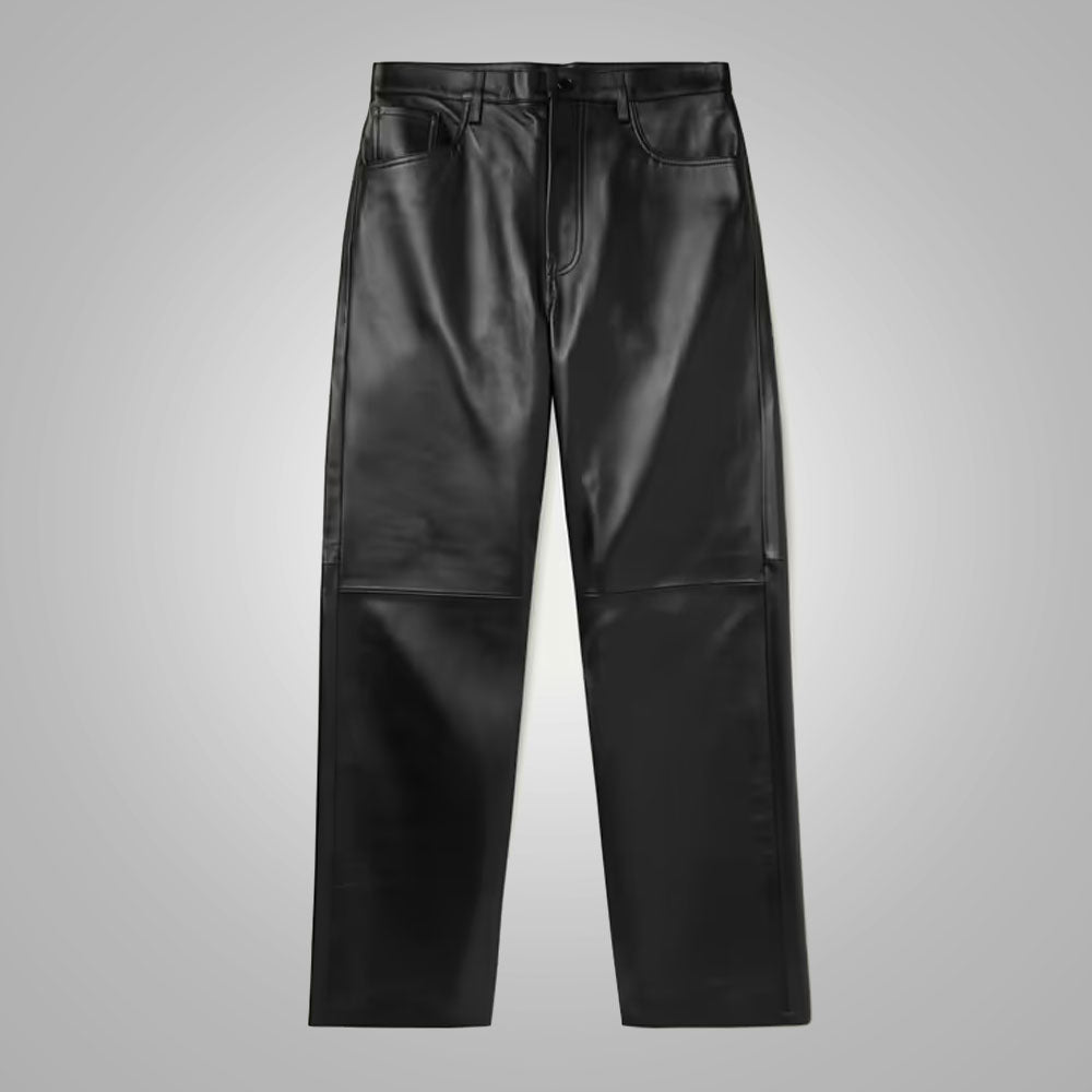 Men’s "Midnight Stealth" Leather Jeans | Premium Black Sheepskin | Genuine 5-Pocket Fashion Leather Trousers | Full Grain Apparel