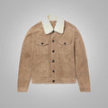 Men’s "Iron-Range" Shearling Trucker | Premium Brown Sheepskin | Genuine Leather Jacket with Faux-Shearling Lining | Full Grain Apparel