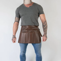Men’s "Utility-Short" Half Apron | Brown Handmade Sheepskin | Professional 4-Pocket Leather Tool Apron | Full Grain Apparel