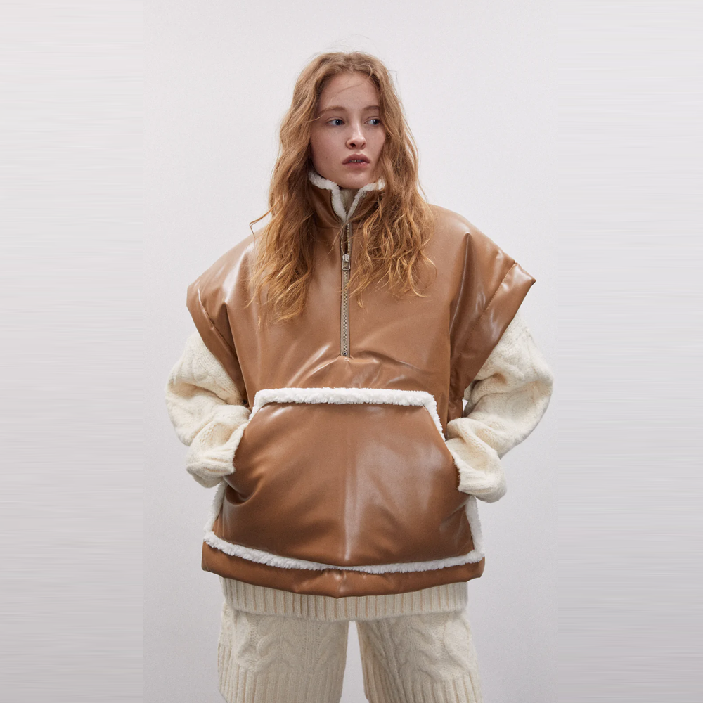 Women’s "Heritage Oak" B3 | New Season Brown Sheepskin | Authentic Shearling Aviator Leather Vest | Full Grain Apparel