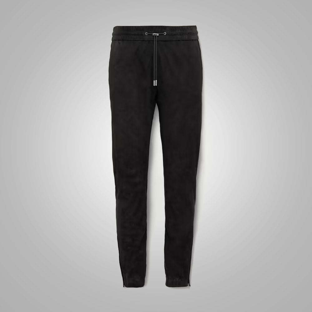 Men’s "Shadow-Grain" Leather Jeans | Premium Black Sheepskin | Genuine 5-Pocket Leather Trousers | Full Grain Apparel