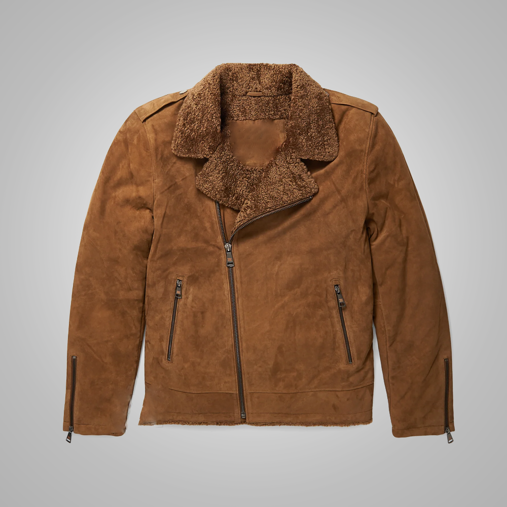 Men’s "Vertical-Aero" Bomber | New Edition Brown Sheepskin | Premium Shearling-Lined Flying Jacket | Full Grain Apparel