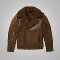 Men’s "Canyon-Flight" B3 Aviator | Real Brown Sheepskin | Authentic Shearling Bomber Flying Jacket | Full Grain Apparel