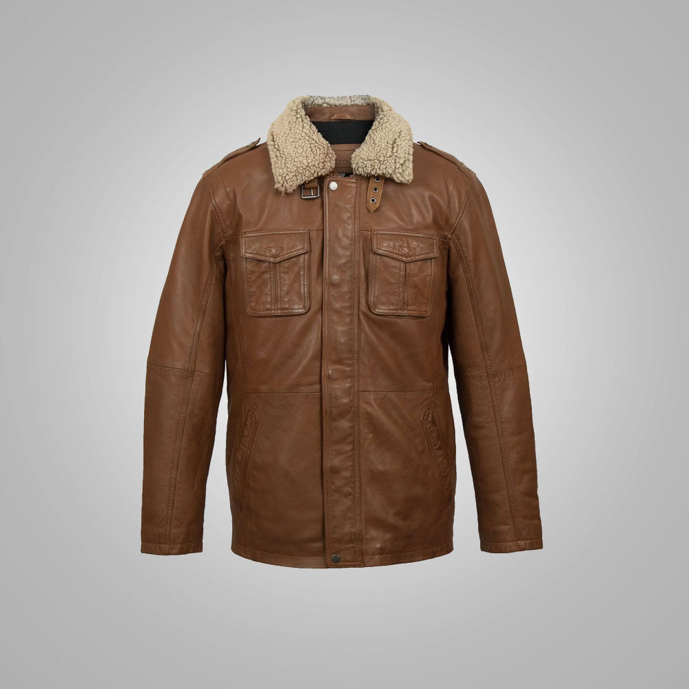 Men’s "Raw Earth" Executive Blazer | Premium Natural Brown Sheepskin | Authentic Grain Leather Sport Coat | Full Grain Apparel