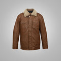 Men’s "Raw Earth" Executive Blazer | Premium Natural Brown Sheepskin | Authentic Grain Leather Sport Coat | Full Grain Apparel