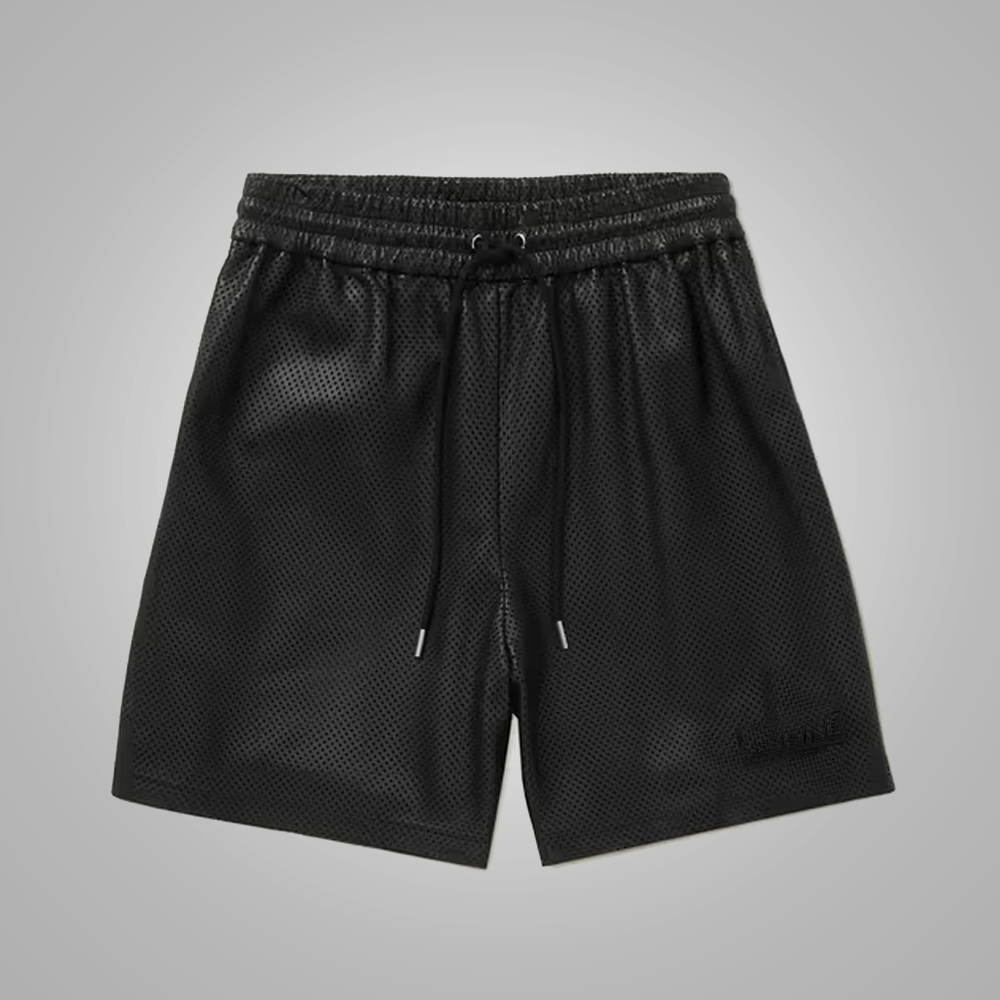 Men’s "Midnight Stealth" Leather Shorts | Premium Black Sheepskin | Genuine Soft Leather Urban Shorts | Full Grain Apparel