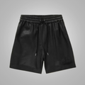 Men’s "Midnight Stealth" Leather Shorts | Premium Black Sheepskin | Genuine Soft Leather Urban Shorts | Full Grain Apparel