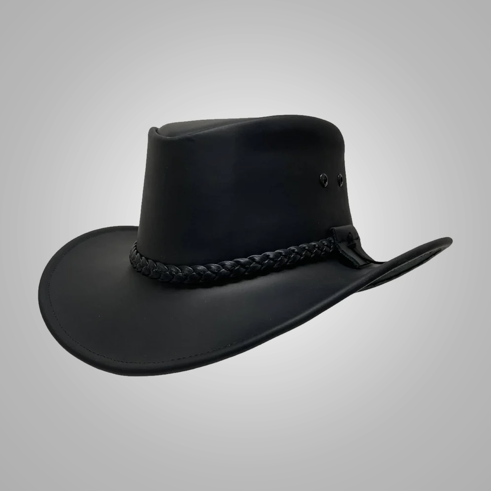 New Black Women’s Western Sheepskin Style Leather Handmade Cowboy Hat