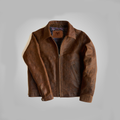 Men’s "Midnight Nomad" Hybrid | Premium Brown Lambskin | Iconic Trucker x Biker Leather Jacket | Full Grain Apparel