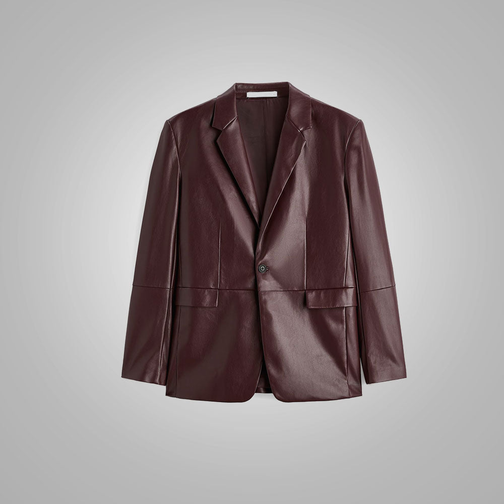 Men’s "Cambridge Executive" Blazer | Premium Walnut Brown Sheepskin | Full-Sleeve Genuine Leather Sport Coat | Full Grain Apparel