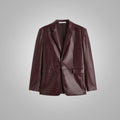 Men’s "Cambridge Executive" Blazer | Premium Walnut Brown Sheepskin | Full-Sleeve Genuine Leather Sport Coat | Full Grain Apparel