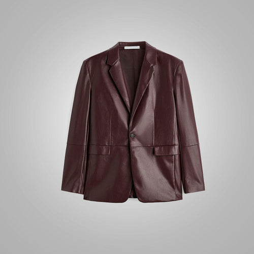 Men’s "Cambridge Executive" Blazer | Premium Walnut Brown Sheepskin | Full-Sleeve Genuine Leather Sport Coat | Full Grain Apparel