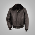 Men’s "Aviation Elite" Hybrid | Premium Brown Cowhide | RAF x A-2 Commander Flight Jacket | Full Grain Apparel