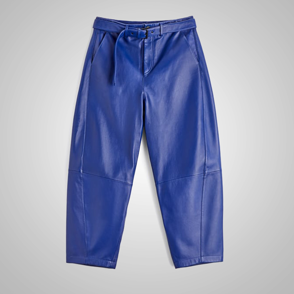 Men’s "Cobalt Rebel" Moto Pants | Premium Royal Blue Sheepskin | Genuine Leather Real Biker Trousers | Full Grain Apparel