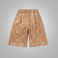 Men’s "Desert Dune" Premium Shorts | Genuine Camel Tan Sheepskin | Luxury Soft Leather Urban Shorts | Full Grain Apparel
