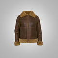 Women’s "Heritage Sky" B3 | Premium Chocolate Brown Leather | Genuine Sheepskin Shearling Flight Jacket | Full Grain Apparel