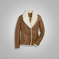 Women’s "Apex Pilot" B3 Bomber | Premium Camel Brown Leather | Authentic Sheepskin Shearling Aviator | Full Grain Apparel