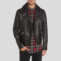 Men’s Caden Black Biker Leather Jacket | Slim Fit Cycle Racer | Full Grain Apparel