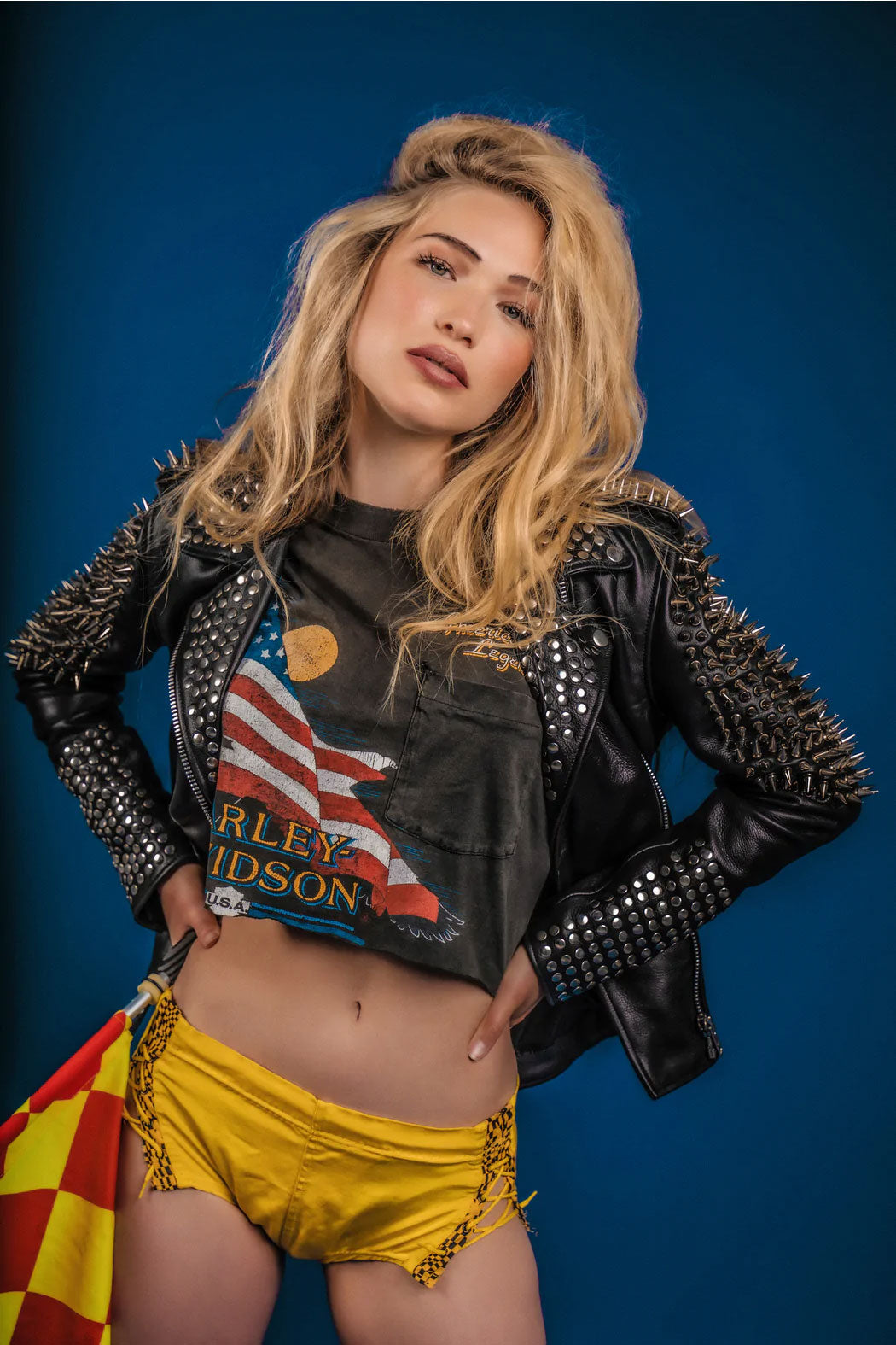 Women’s "Gothic Titan" Punk Jacket | Premium Obsidian Lambskin | Extreme Silver Long-Spike & Studded Biker | Full Grain Apparel