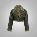 Women’s "Emerald Altitude" B3 | Premium Green Sheepskin | Faux Fur Shearling Flight Bomber Jacket | Full Grain Apparel