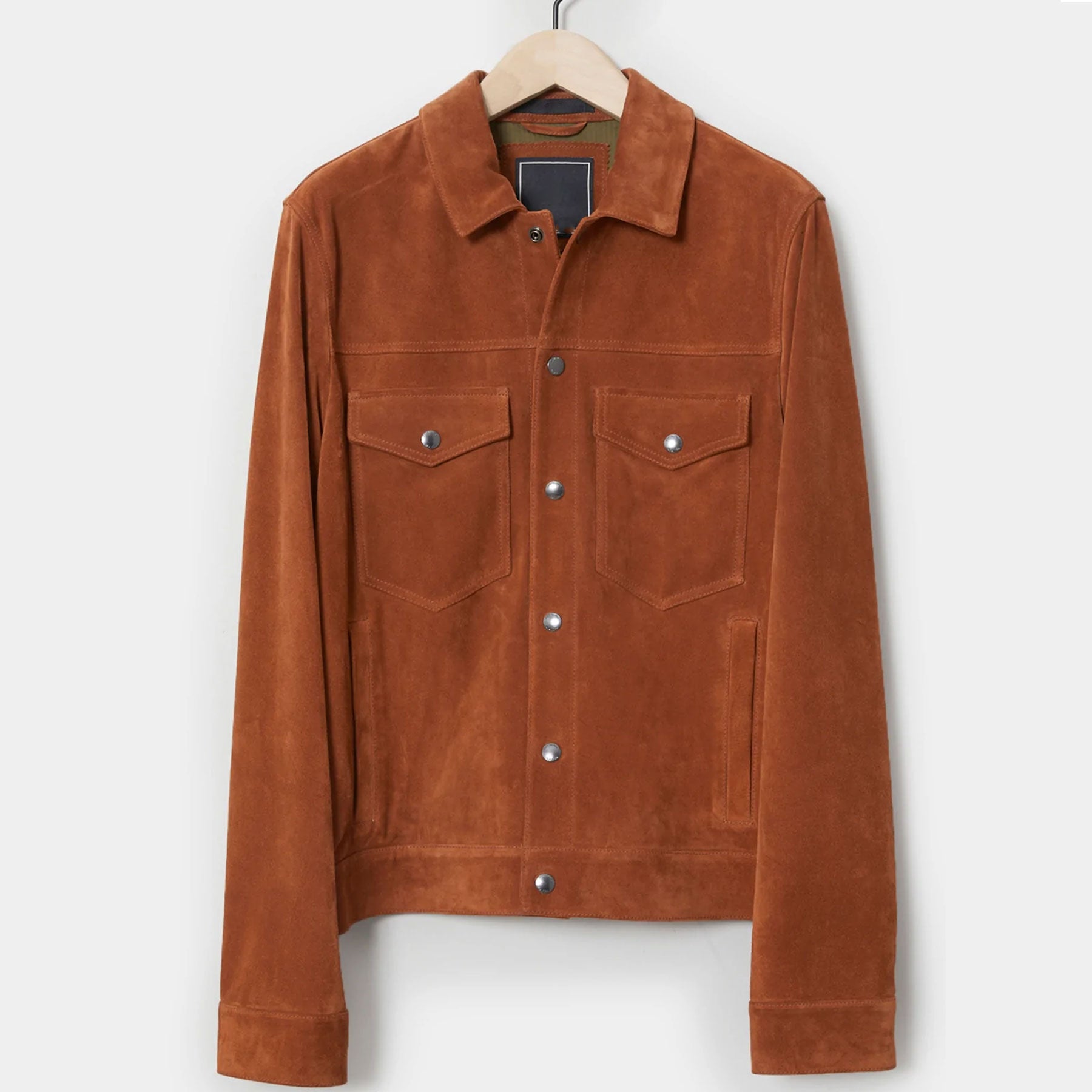 Men’s "Ignite" Burnt Orange Suede Biker Jacket | Premium Goat Suede | Asymmetrical Moto Design | Full Grain Apparel