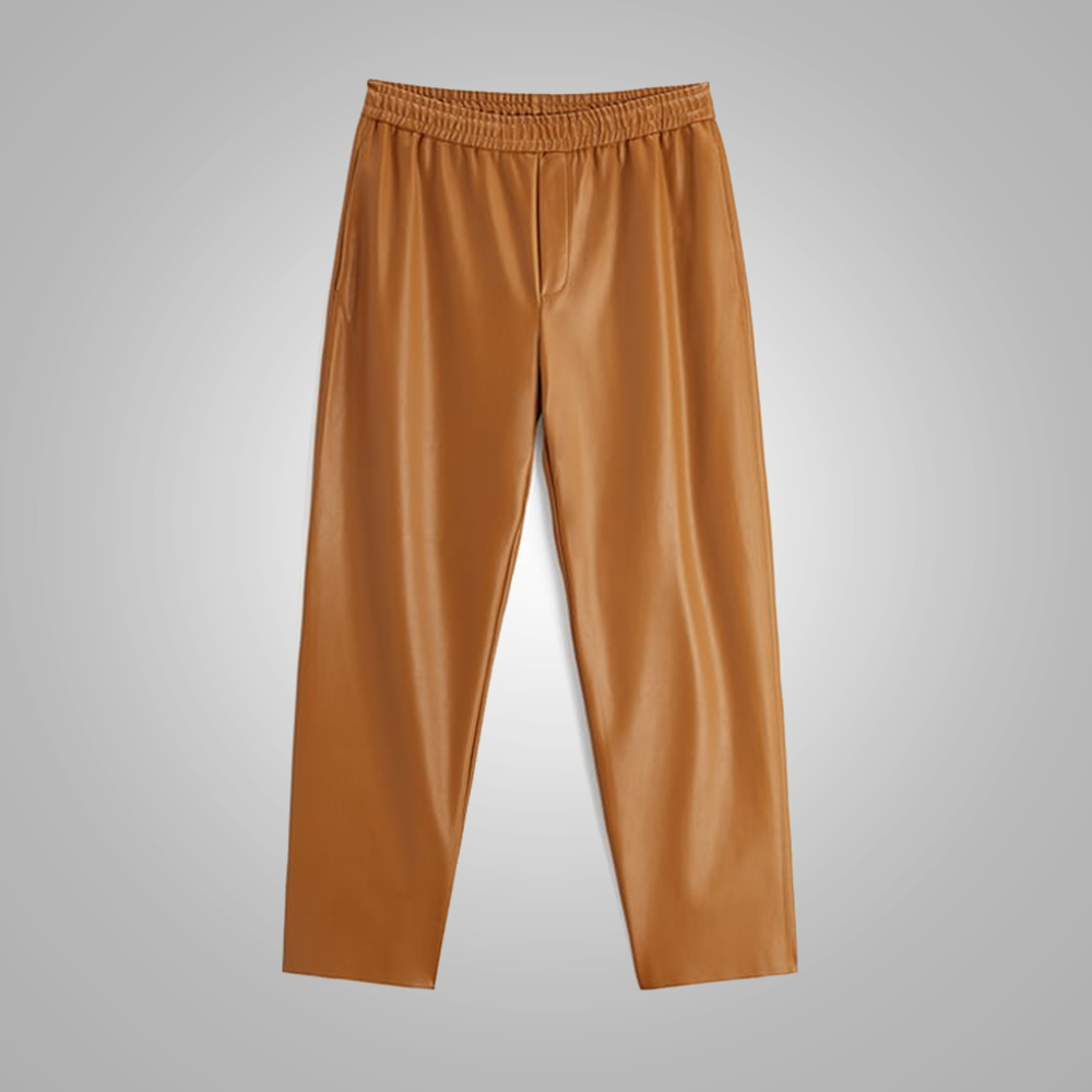Men’s "Copper Canyon" Moto Pants | Premium Brown Sheepskin | Genuine Leather Real Biker Trousers | Full Grain Apparel