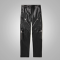 Men’s "Midnight Pulse" Moto Pants | Premium Black Sheepskin | Genuine Fashion-Fit Biker Trousers | Full Grain Apparel