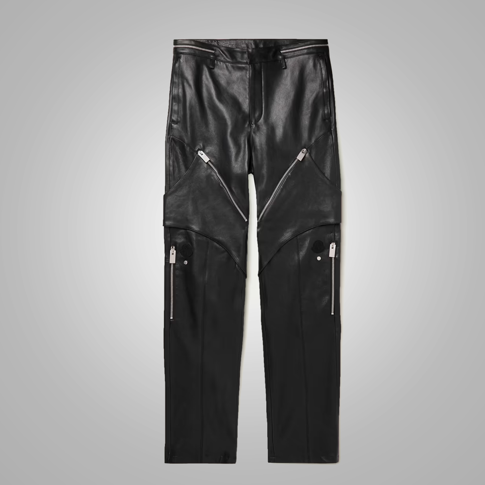 Men’s "Midnight Pulse" Moto Pants | Premium Black Sheepskin | Genuine Fashion-Fit Biker Trousers | Full Grain Apparel