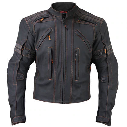 Men’s ‘Street’ Matte Black Leather Armored Jacket | Tactical Stealth Outerwear | Full Grain Apparel