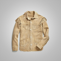 Men’s "Sacred Mesa" Western Jacket | Premium Tan-Brown Suede | Hand-Beaded & Fringed Native Heritage Coat | Full Grain Apparel