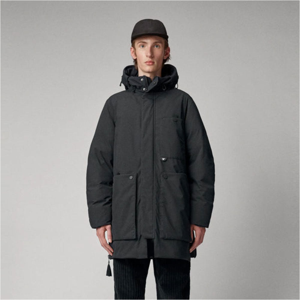 Men’s Black Longline Winter Parka | "Arctic Shield" Extended Coverage Coat | Full Grain Apparel