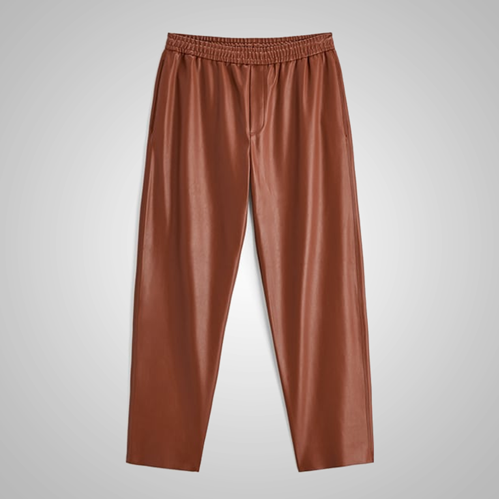 Men’s "Iron-Road" Moto Pants | Premium Chocolate Brown Sheepskin | Genuine Leather Biker Trousers | Full Grain Apparel