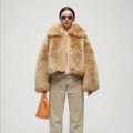 Women’s "Alpine Amber" Winter Coat | Premium Brown Sheepskin | New Style Shearling-Lined Leather Jacket | Full Grain Apparel