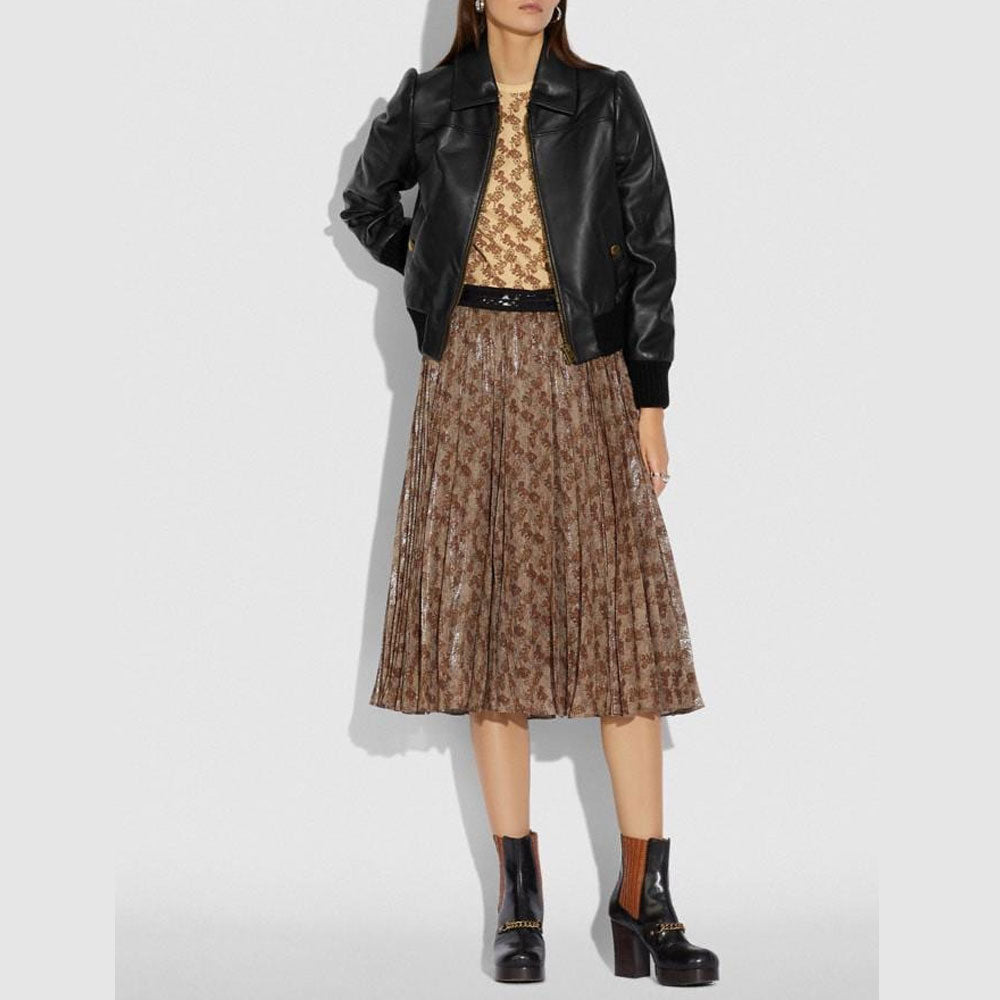 Women’s Black Shearling Aviator Leather Bomber Jacket | Classic B3 Flight Pilot Coat | Full Grain Apparel