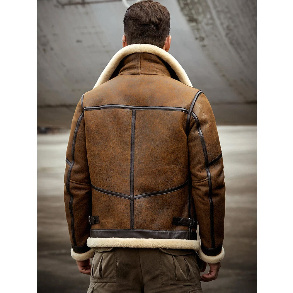 Men’s B-6 RAF Flight Shearling Sheepskin Leather Jacket - The Streamlined Aviator | Full Grain Apparel
