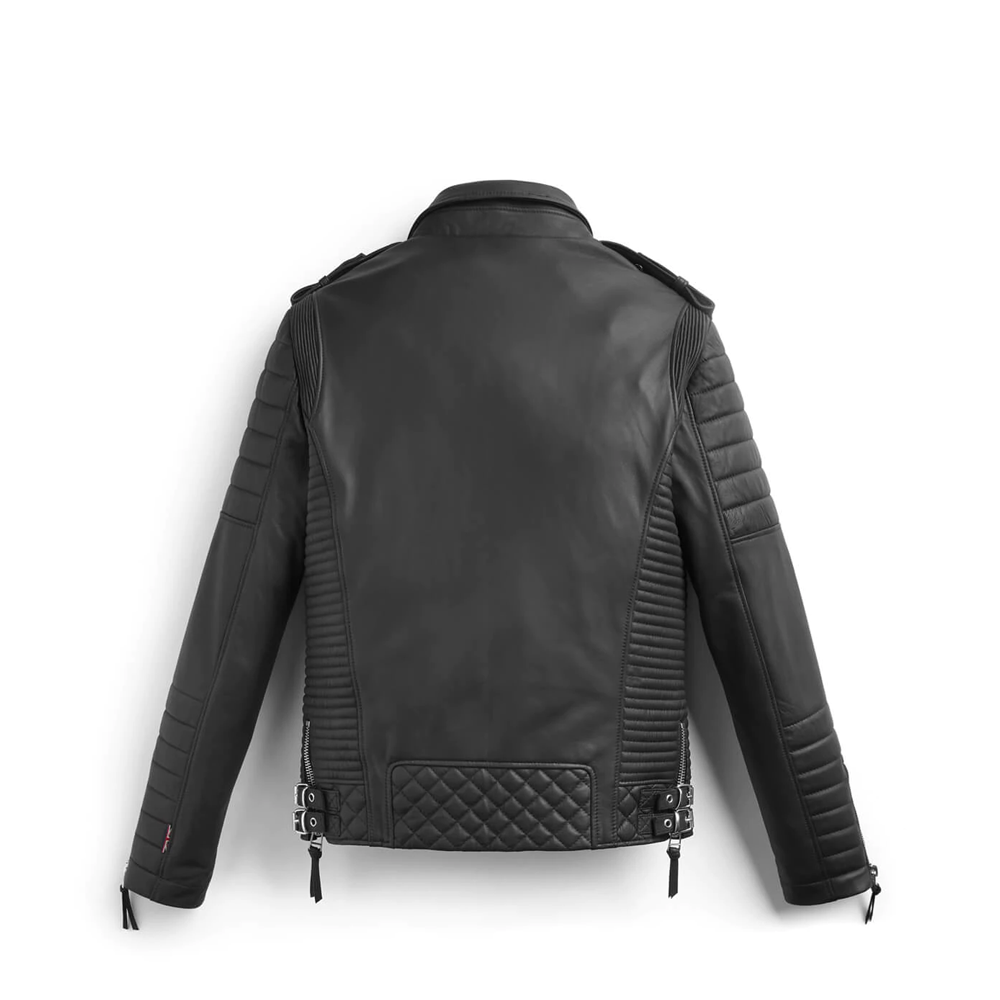 Men’s Black Quilted Biker Leather Jacket | The Urban Gladiator | Full Grain Apparel