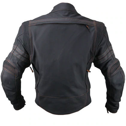 Men’s ‘Street’ Matte Black Leather Armored Jacket | Tactical Stealth Outerwear | Full Grain Apparel