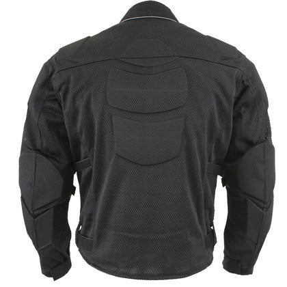 Men’s ‘Caliber’ Black Mesh Motorcycle Jacket | X-Armor Breathable Outerwear | Full Grain Apparel