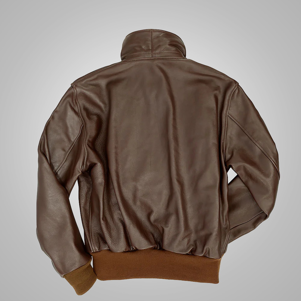 Aviador "Thunderbolt" B3 para hombre | Piel de oveja marrón resistente | Piel de borrego crema de grado A | Prenda de cuero de plena flor