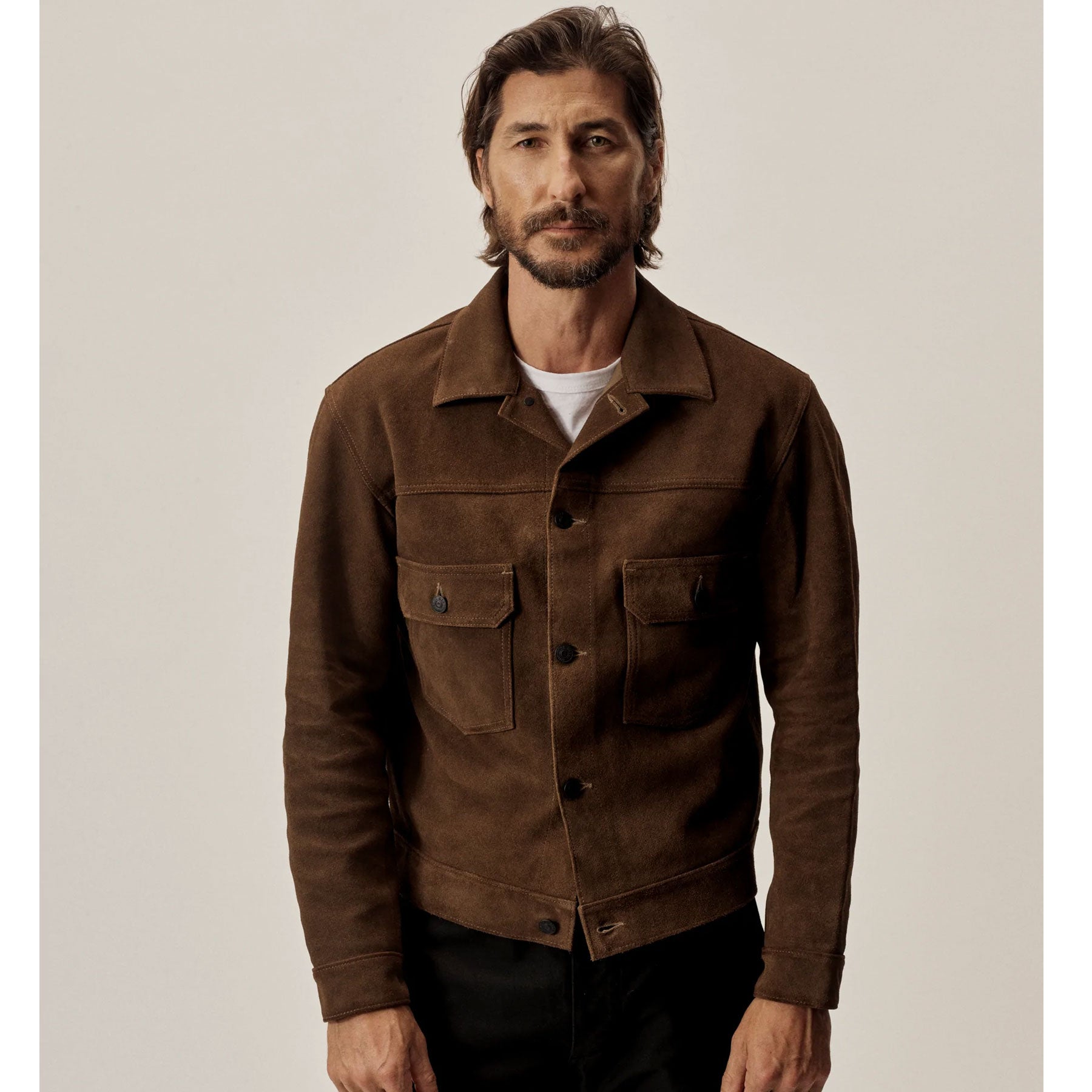 Cazadora bomber de gamuza "Velvet Aviator" para hombre | Gamuza de cabra de grano superior de primera calidad | Diseño clásico de piloto acanalado | Prenda de cuero de grano completo